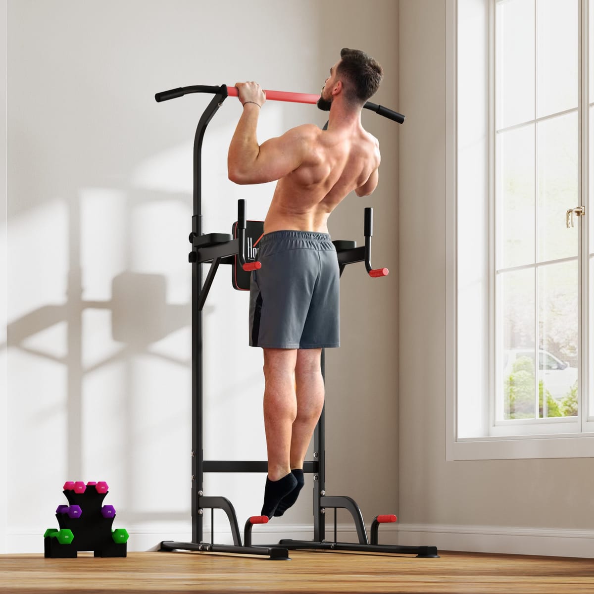 Bara de Tractiuni si Statie Fitness Multifunctionala – Inaltime Reglabila, 120 kg 5