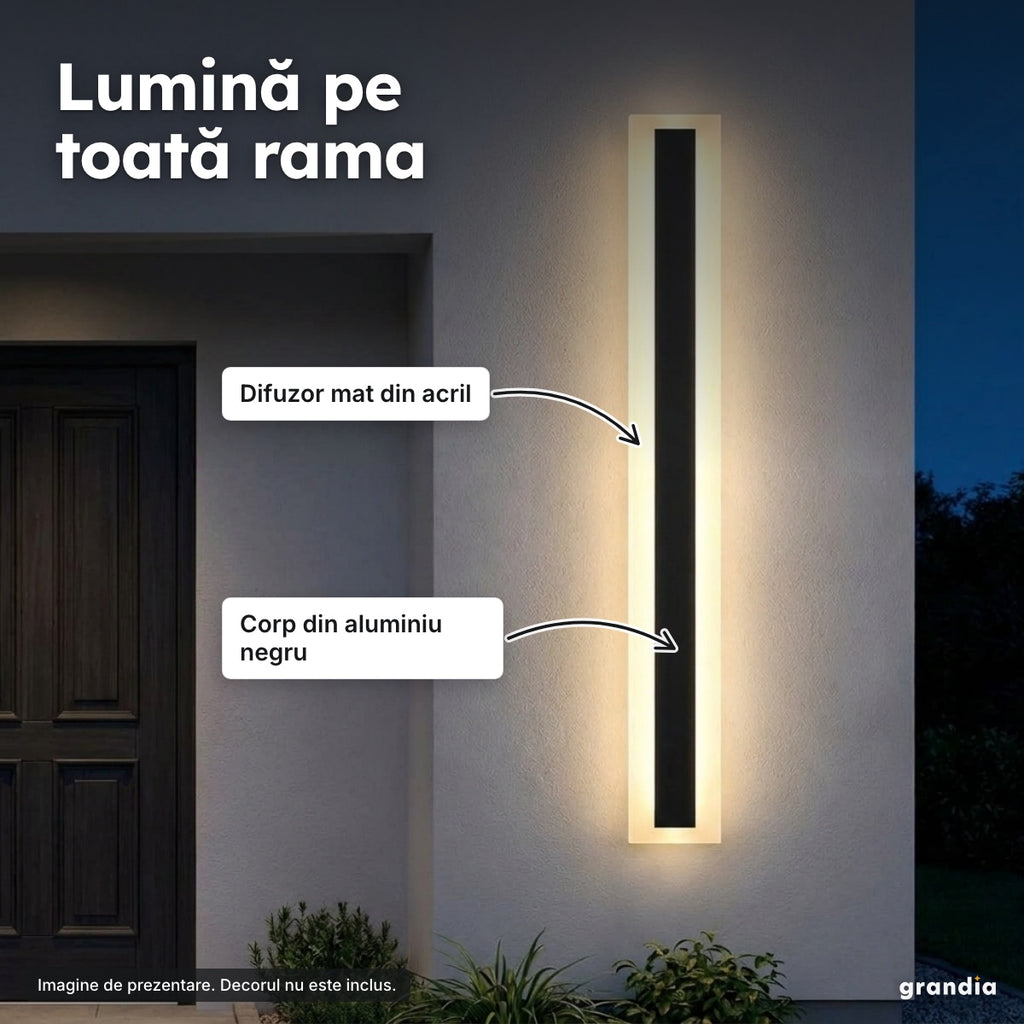 Bară LED exterior 120 cm, IP65, 30 W – Lumină pe toată rama