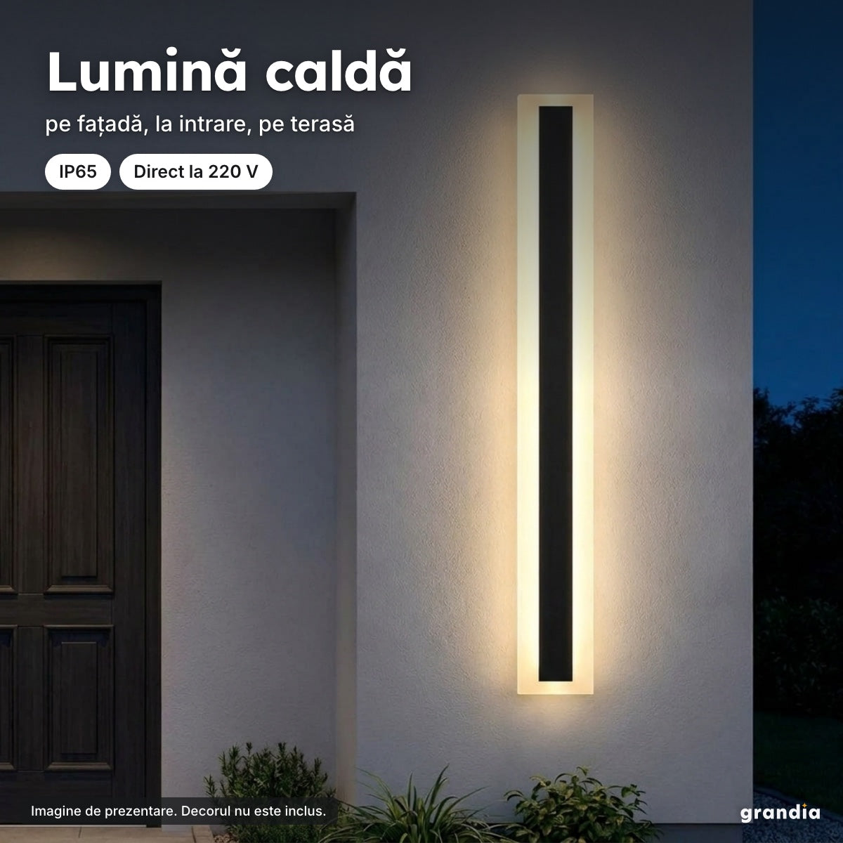 Bară LED exterior 120 cm, IP65, 30 W – Lumină caldă
