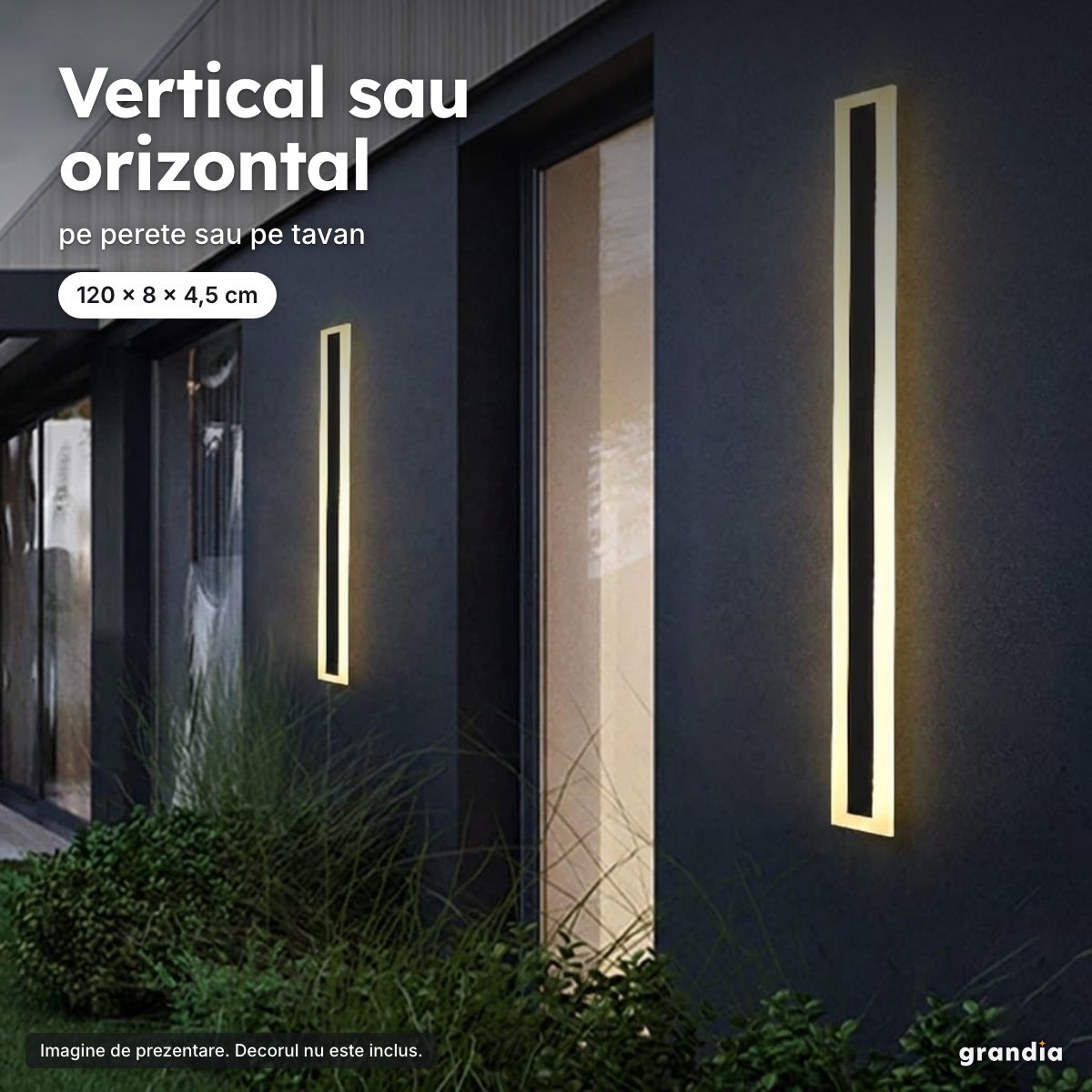 Bară LED exterior 120 cm, IP65, 30 W – Vertical sau orizontal