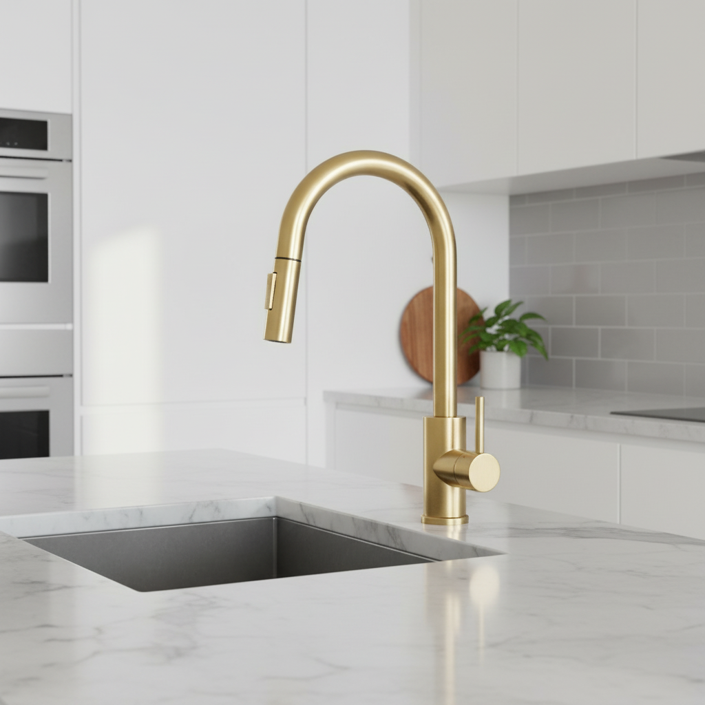 Baterie de bucatarie Gold Brushed – Eleganta contemporana 5