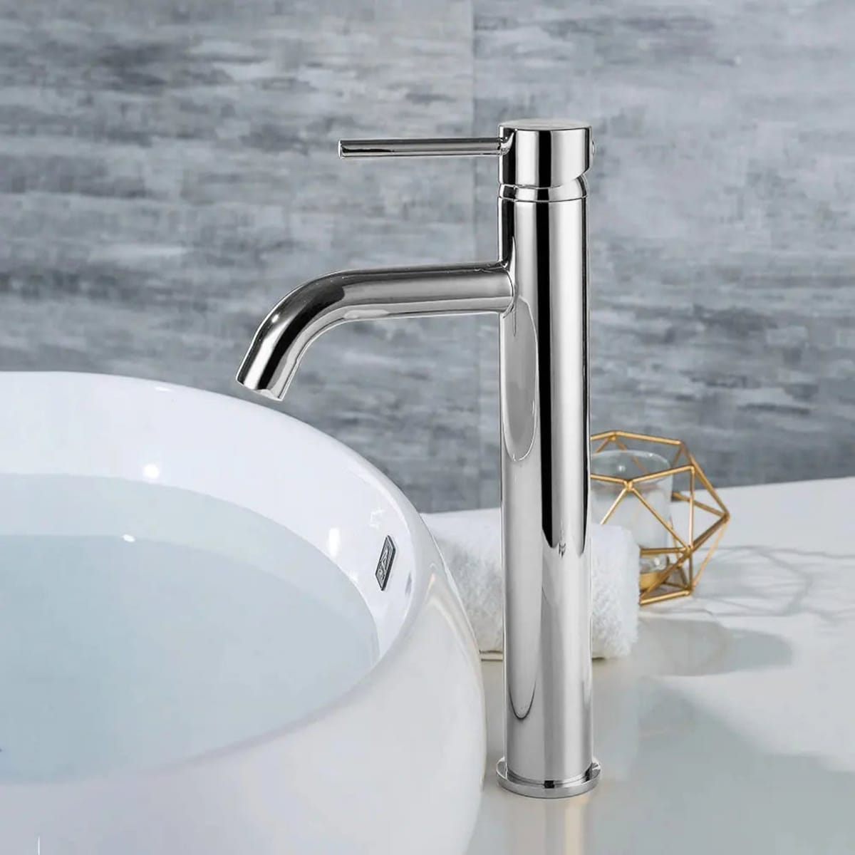 Baterie Lavoar Crom Lungo, Montaj pe Blat sau Lavoar, Design Clasic 2