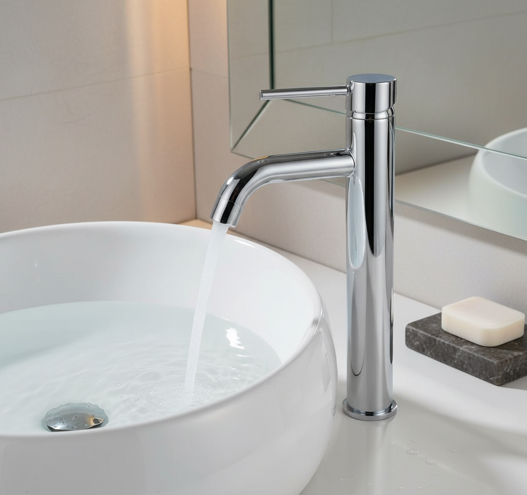 Baterie Lavoar Crom Lungo, Montaj pe Blat sau Lavoar, Design Clasic 5