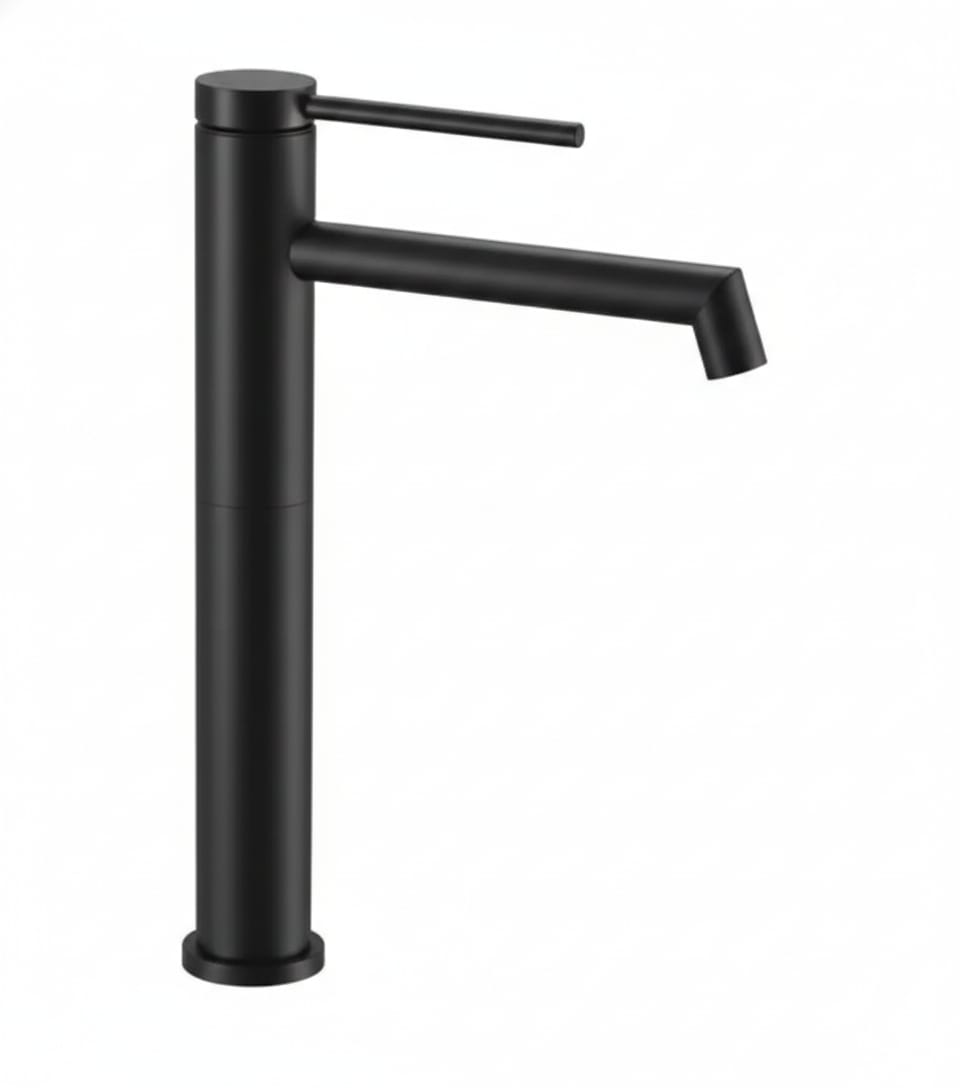 Baterie lavoar inalta pe blat,  BLACK Matt High 2