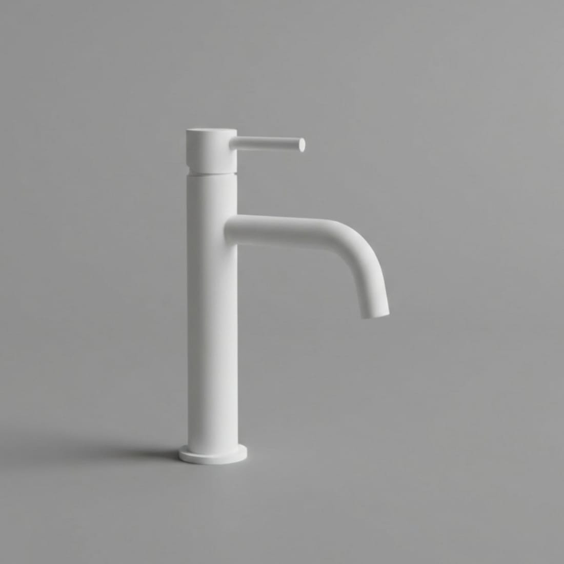 Baterie Lavoar White High Alb Lucios, Montaj pe Blat, Design Minimalist 1