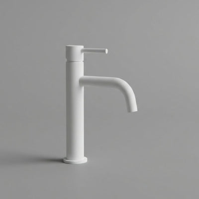 Baterie Lavoar White High Alb Lucios, Montaj pe Blat, Design Minimalist 1