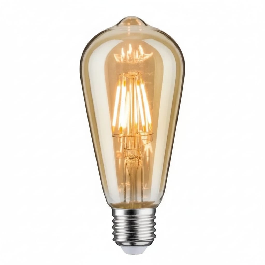 Bec LED E27 Vintage ST64 6W, Sticlă Amber, Lumină Alb Cald, Filament Decorativ 1