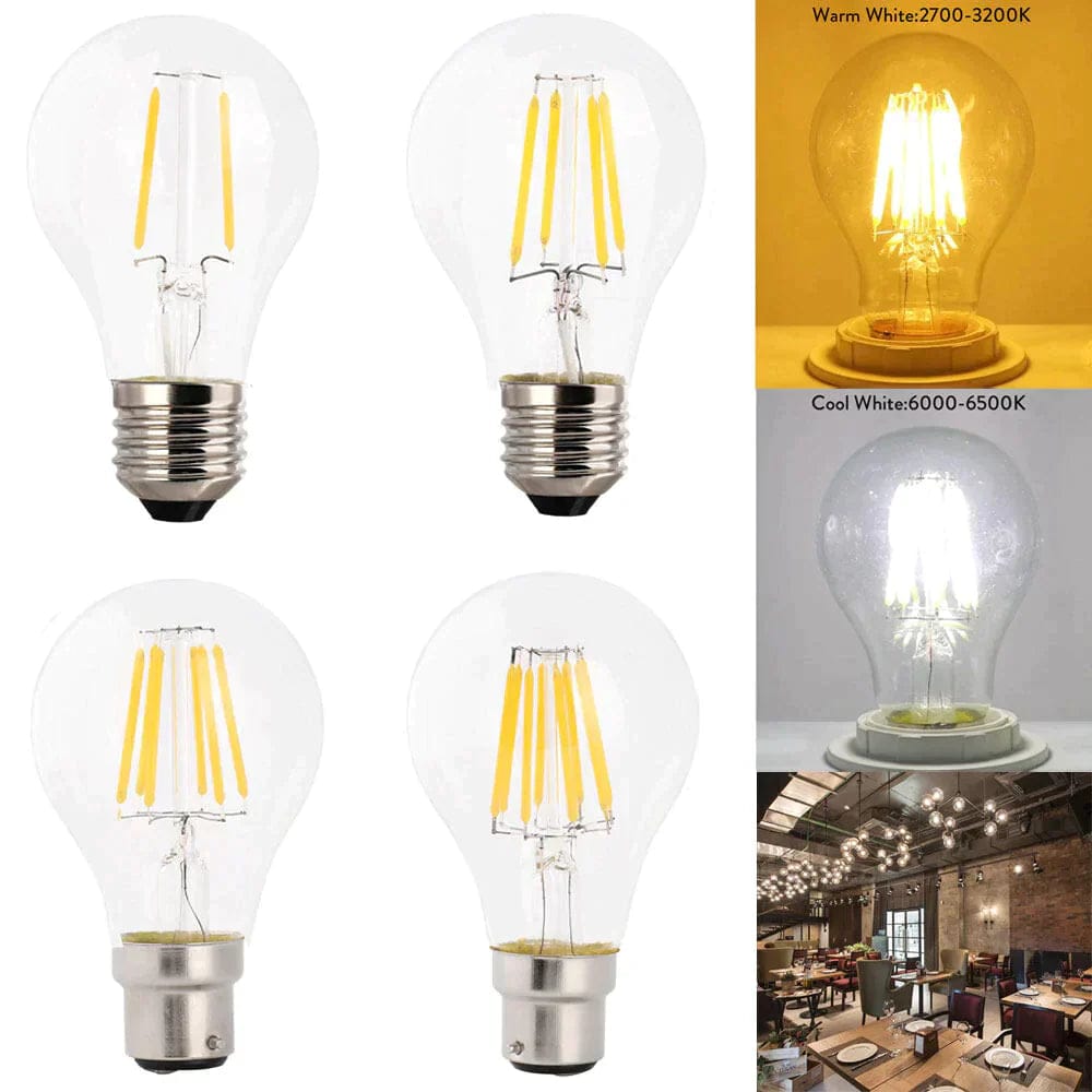 Bec LED Filament A60 E27 8W - Lumina Alb Rece, Stil Vintage 2