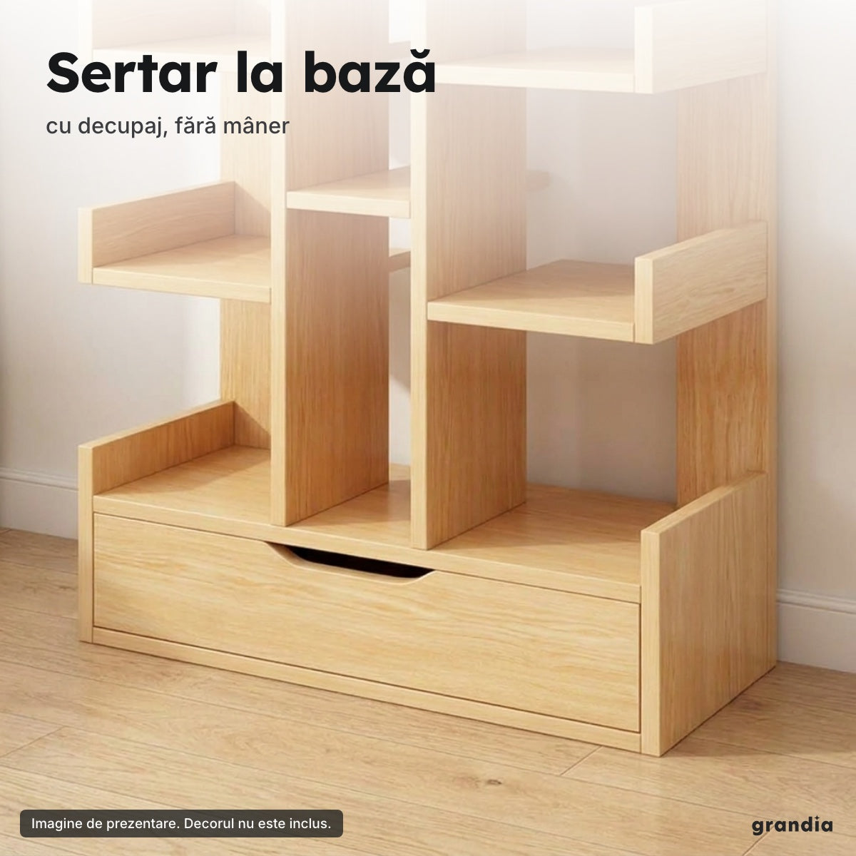 Bibliotecă copac cu sertar – Sertar la bază
