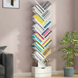 Biblioteca verticala in forma de copac cu sertare, rafturi modulare, organizator, 158x34 cm / Alb 1