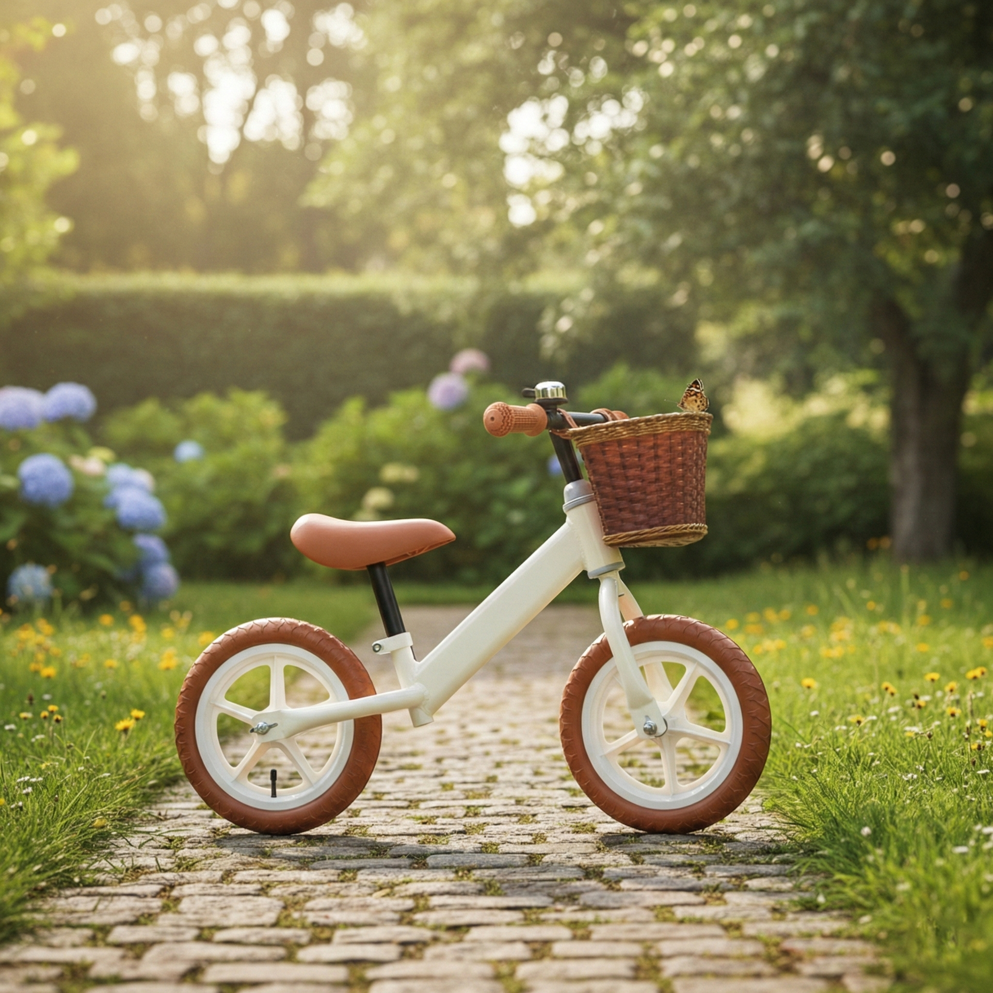 Bicicleta de echilibru fara pedale cu cos si claxon, pentru copii, 4 roti stabile