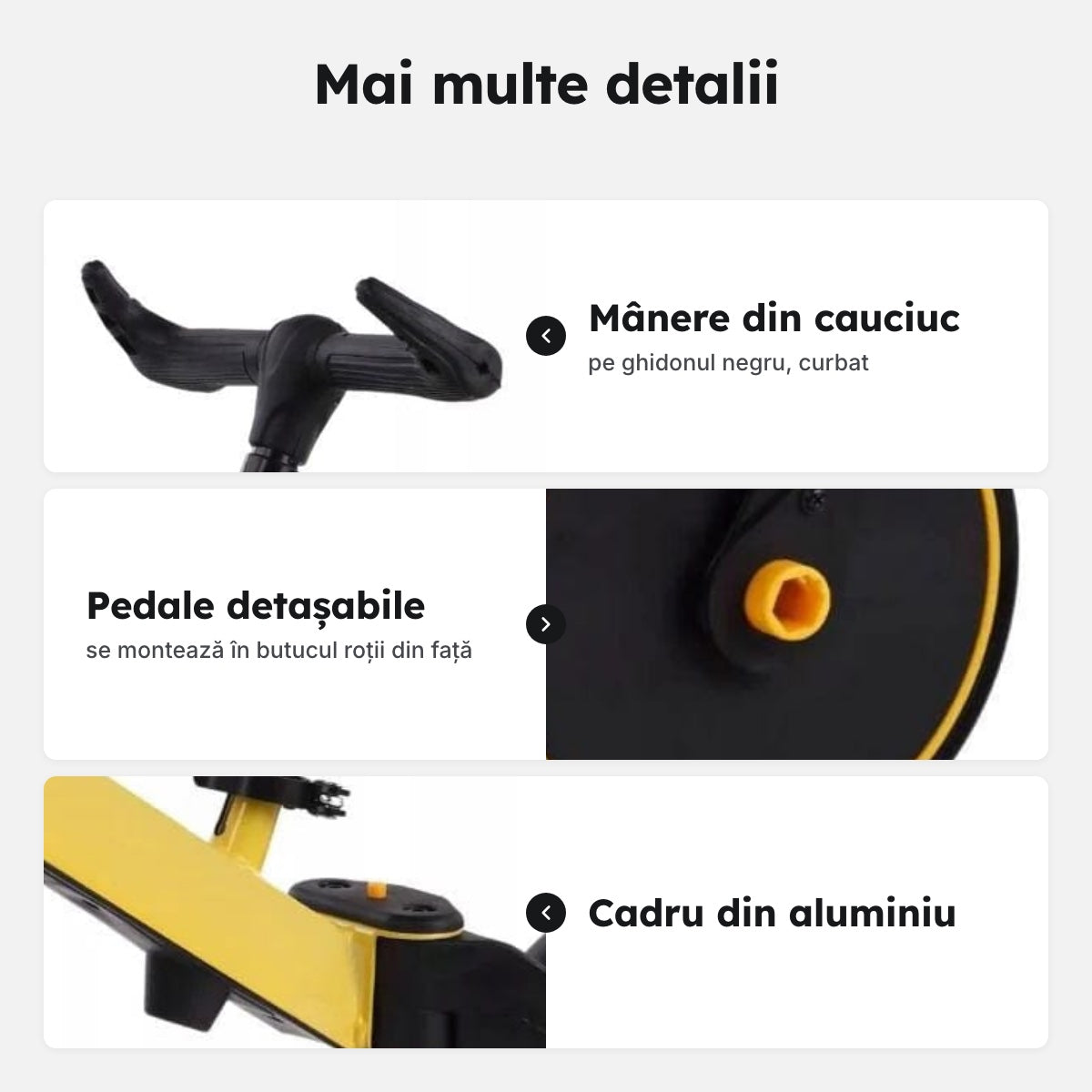 Bicicletă cu 3 roți pentru copii, galbenă – Mai multe detalii