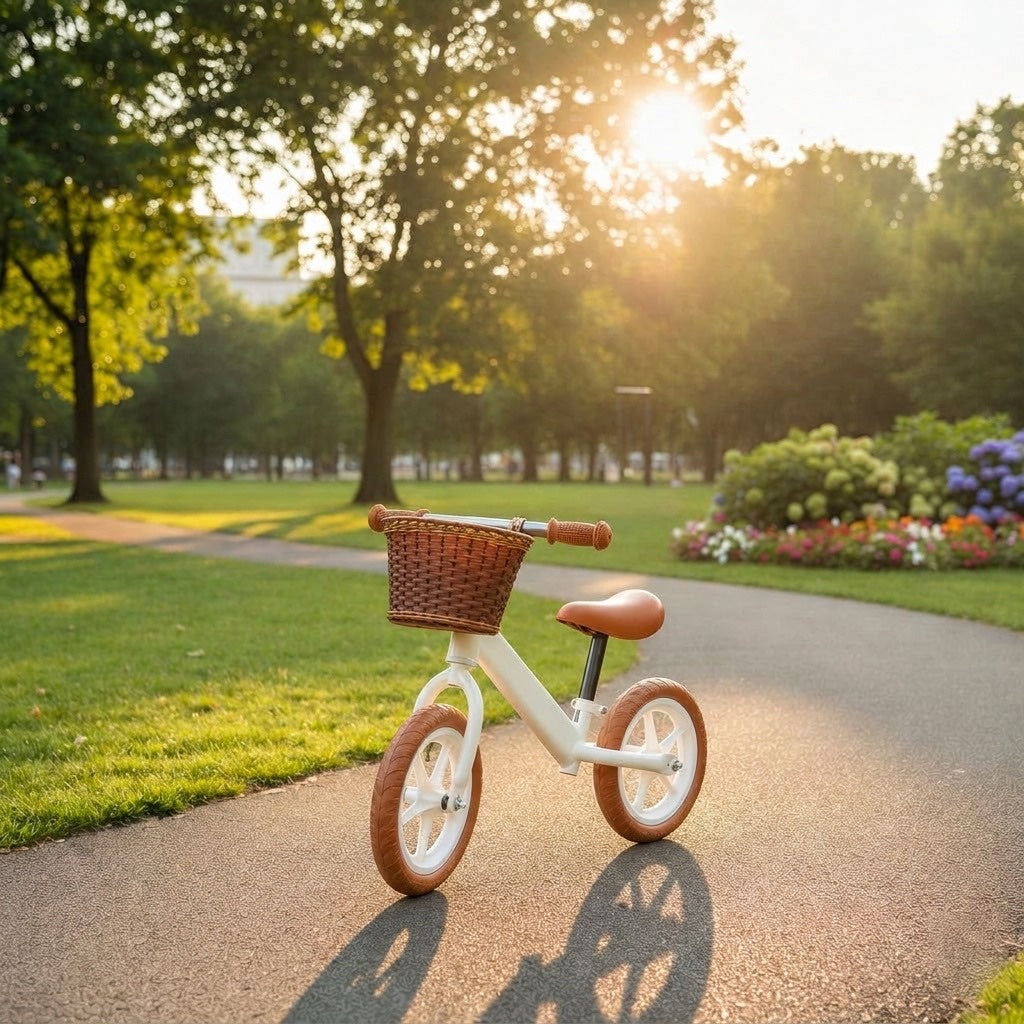 Bicicleta de echilibru fara pedale cu cos si claxon, pentru copii, 4 roti stabile 3