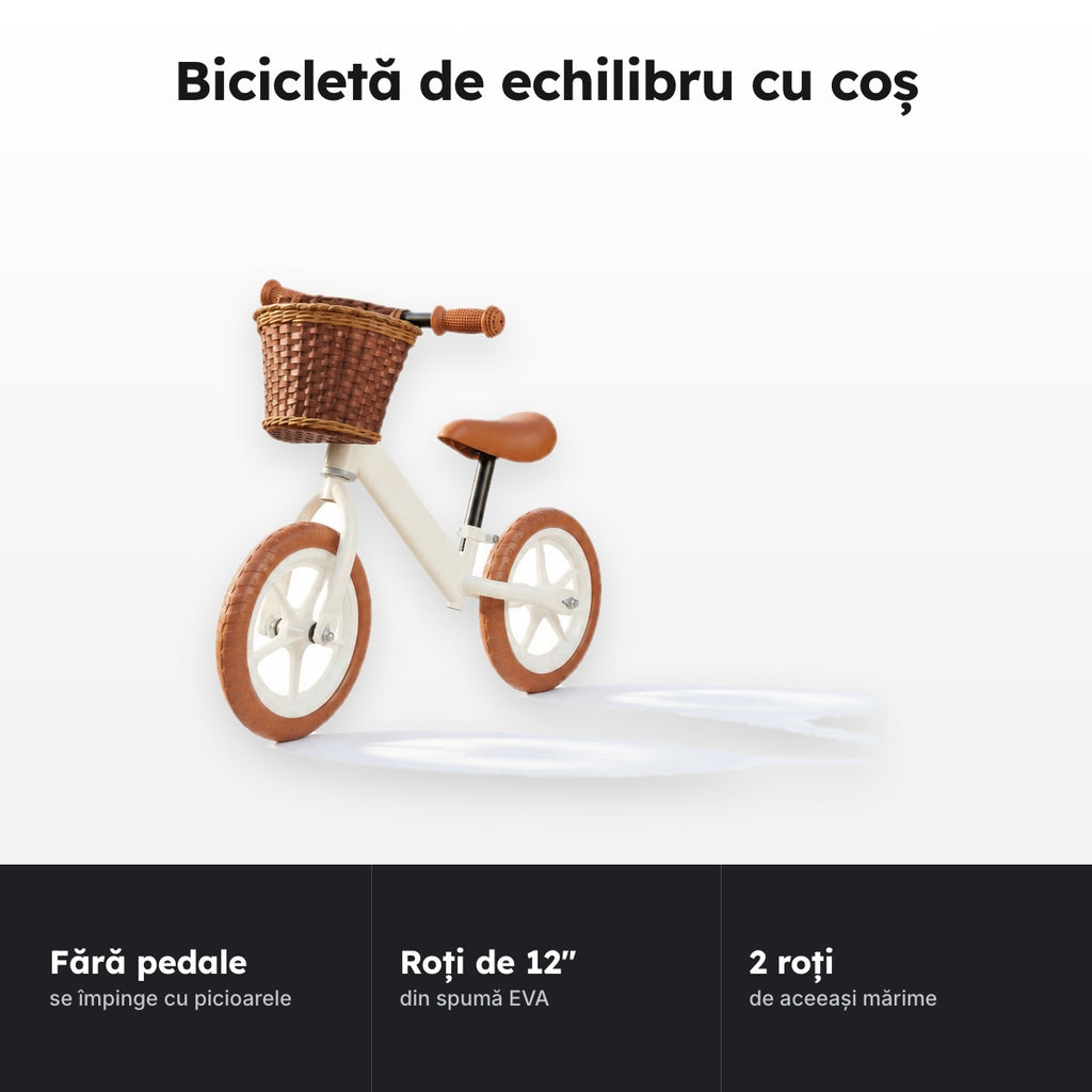 Bicicletă de echilibru cu coș – Bicicletă de echilibru cu coș