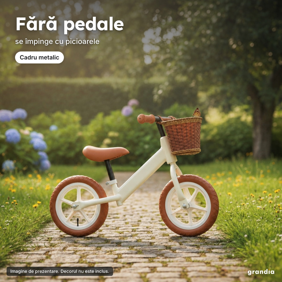 Bicicletă de echilibru cu coș – Fără pedale