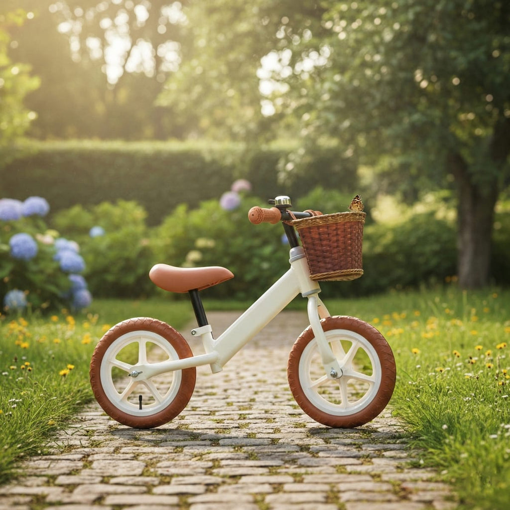Bicicleta de echilibru fara pedale cu cos si claxon, pentru copii, 4 roti stabile 2