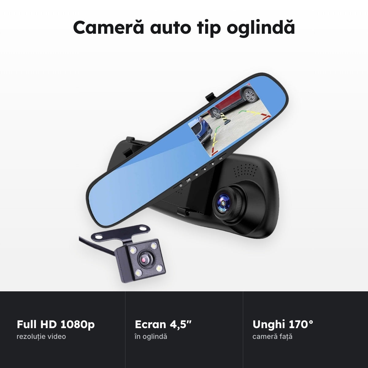 Cameră auto tip oglindă, față-spate – Cameră auto tip oglindă
