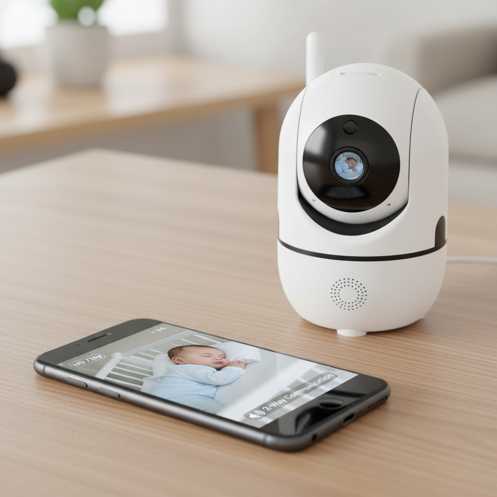 Cameră Video Wi-Fi HD pentru Supraveghere Bebeluși, Bidirecțională, Night Vision 4