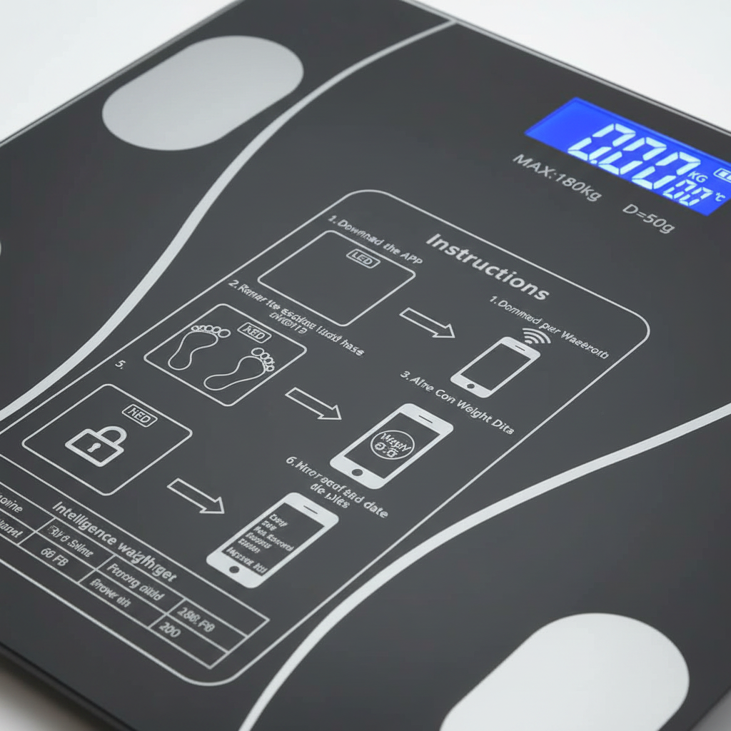 Cantar smart cu app, IMC/grasime/musculara, 180 kg 6