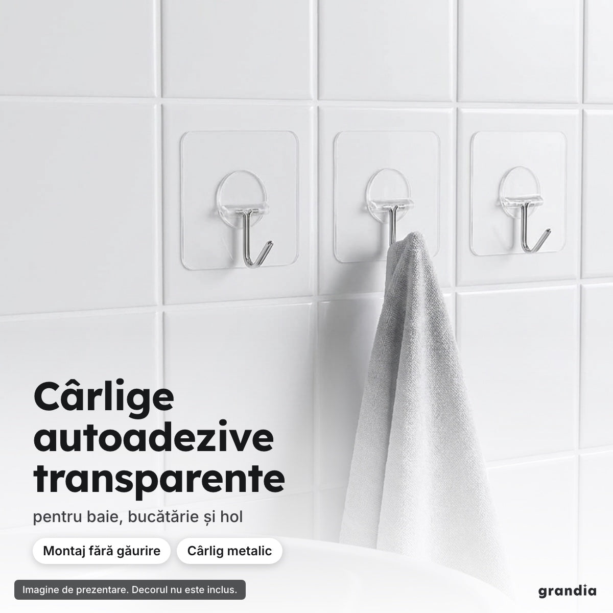 Set 10 cârlige autoadezive transparente – Cârlige autoadezive transparente