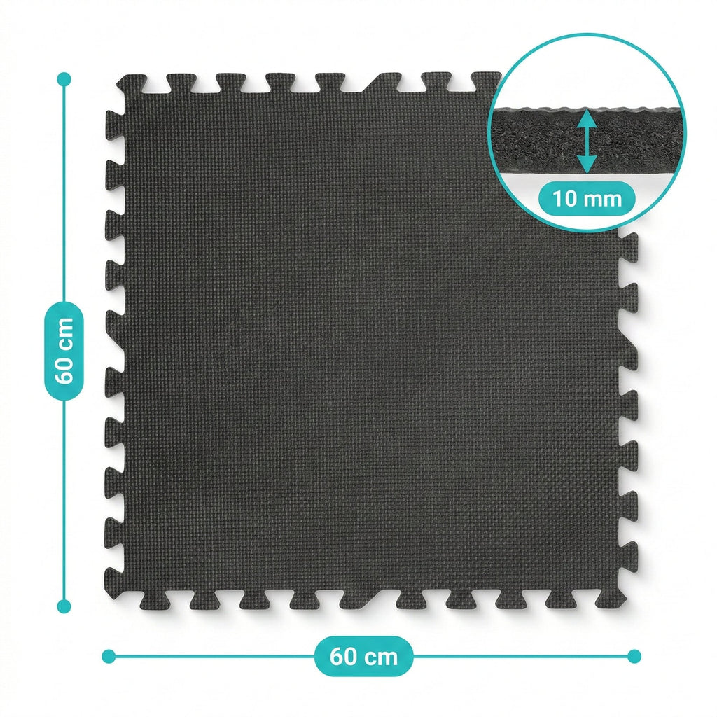 Covoras tip Puzzle pentru Sport si Fitness, Spuma EVA, Set 6 bucati, Protectie Podea Antiderapanta, 180 x 120 x 1 cm, Negru 5