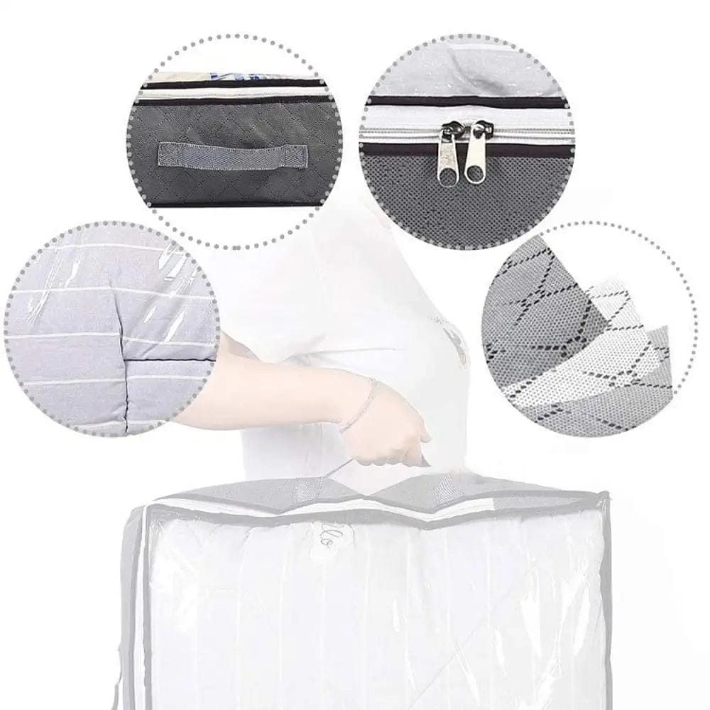 Cutie de depozitare pliabila pentru haine, 100 x 50 cm, protectie anti-praf si organizare sub pat 3