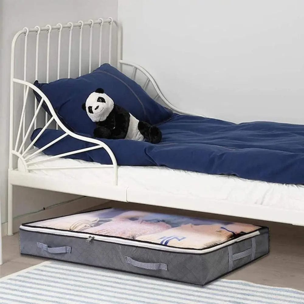 Cutie de depozitare pliabila pentru haine, 100 x 50 cm, protectie anti-praf si organizare sub pat 5