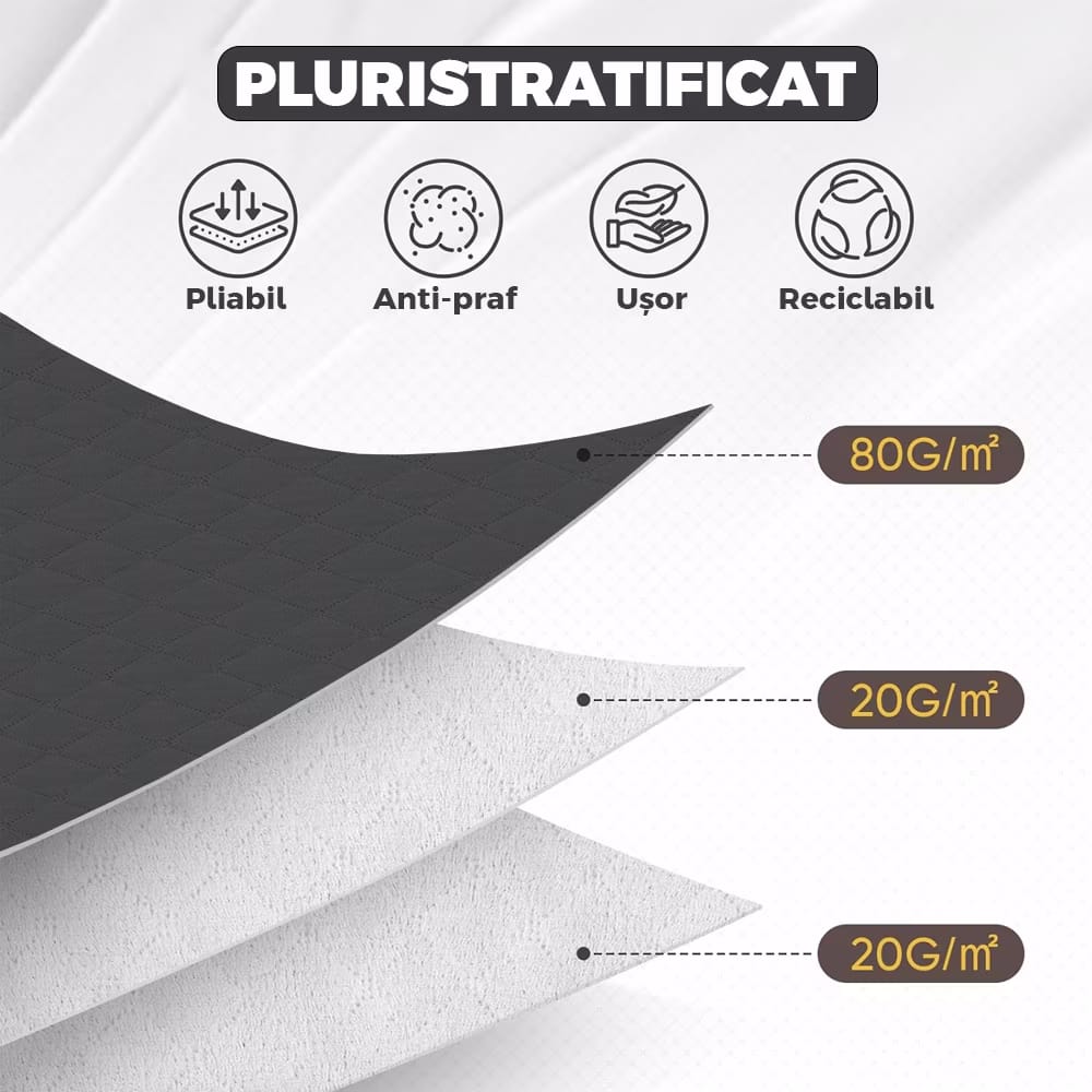 Cutie mare pentru depozitare si organizare, pliabila, cu fereastra transparenta si capac rezistent, negru 4