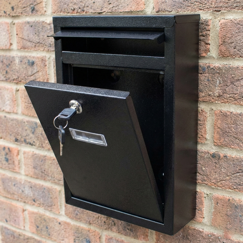 Cutie postala clasica din otel galvanizat, pentru exterior, cu fanta scrisori si incuietoare