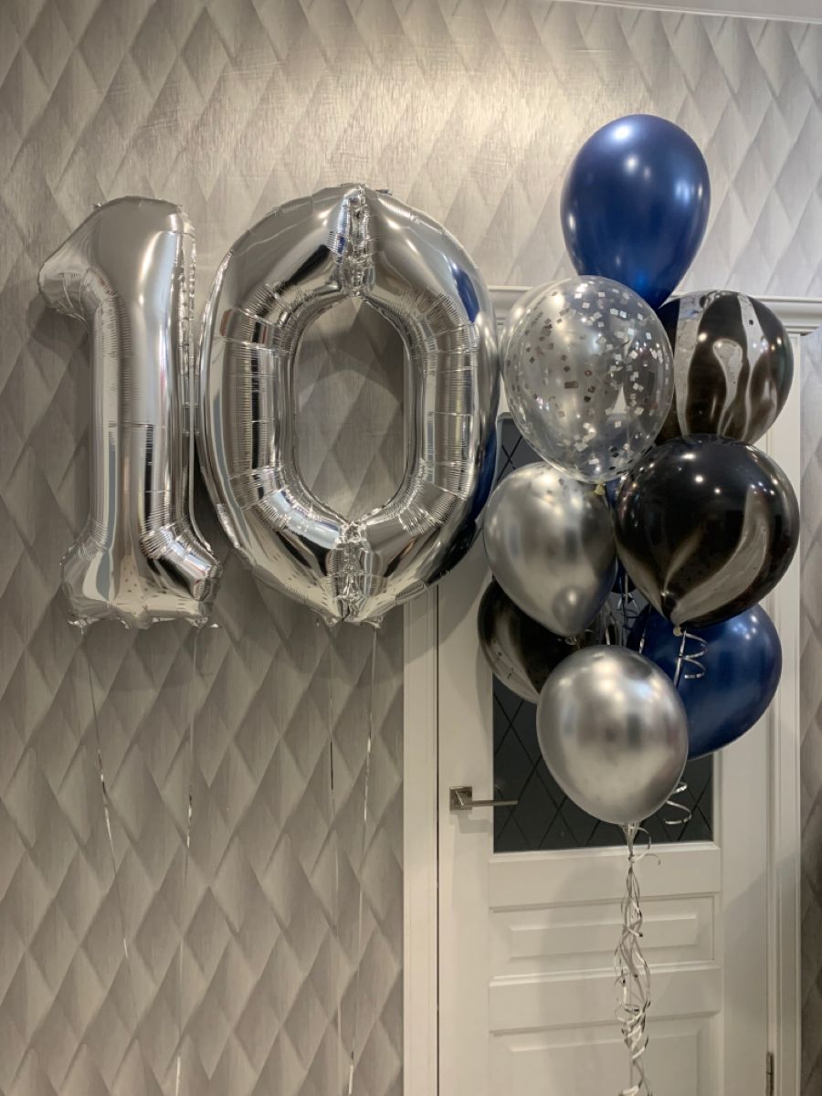 Balon din folie argintie, cifra aniversara 1, 90 cm