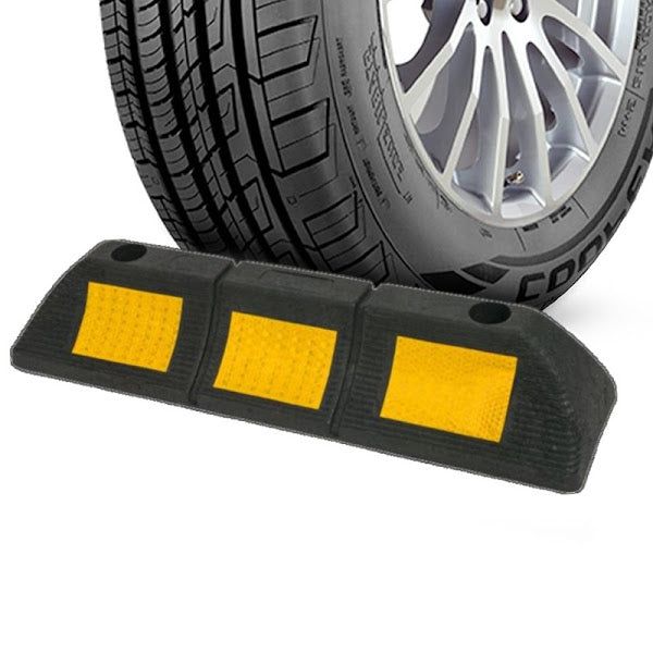 Set 3x Opritoare Roti Auto SEMERAY Pentru Parcare, Reflectorizante, 48 cm, Negru/Galben