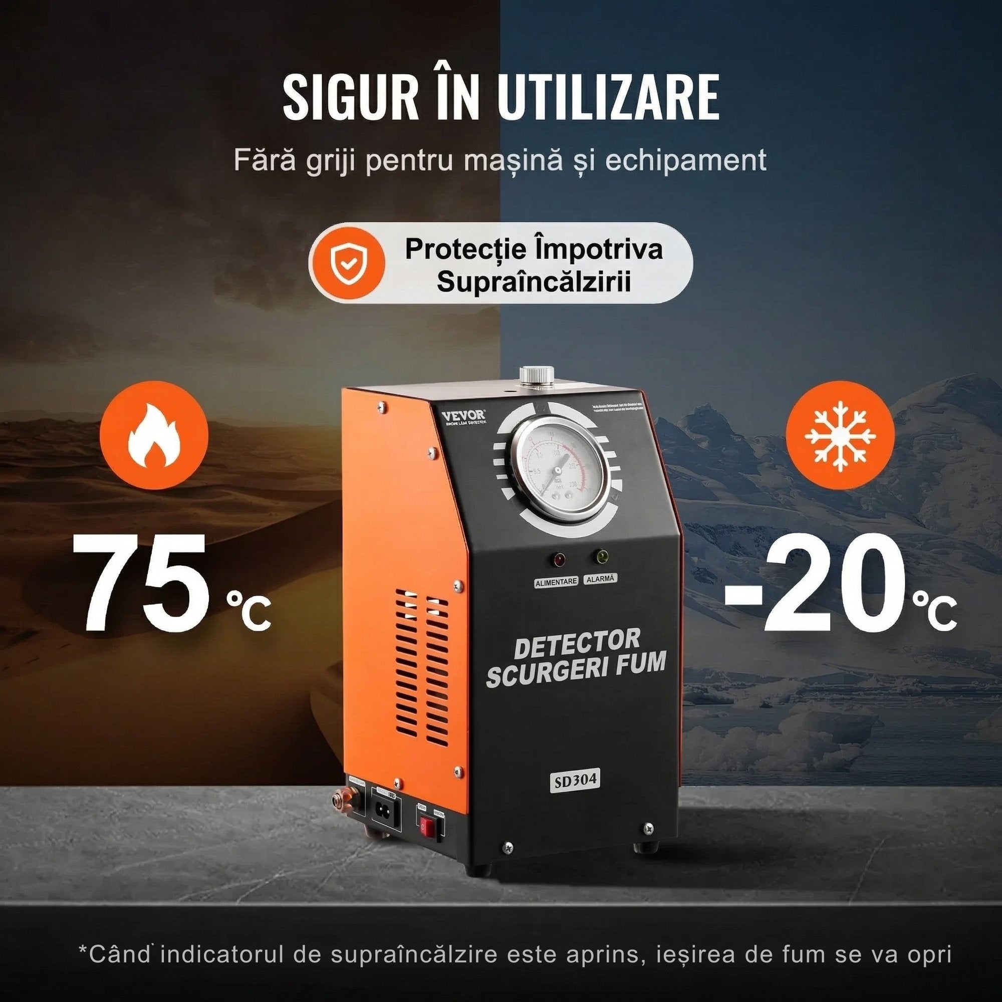 Detector de Scurgeri cu Fum pentru Automobile – Pompa de Aer Integrata, Manometru Digital, 12V 6