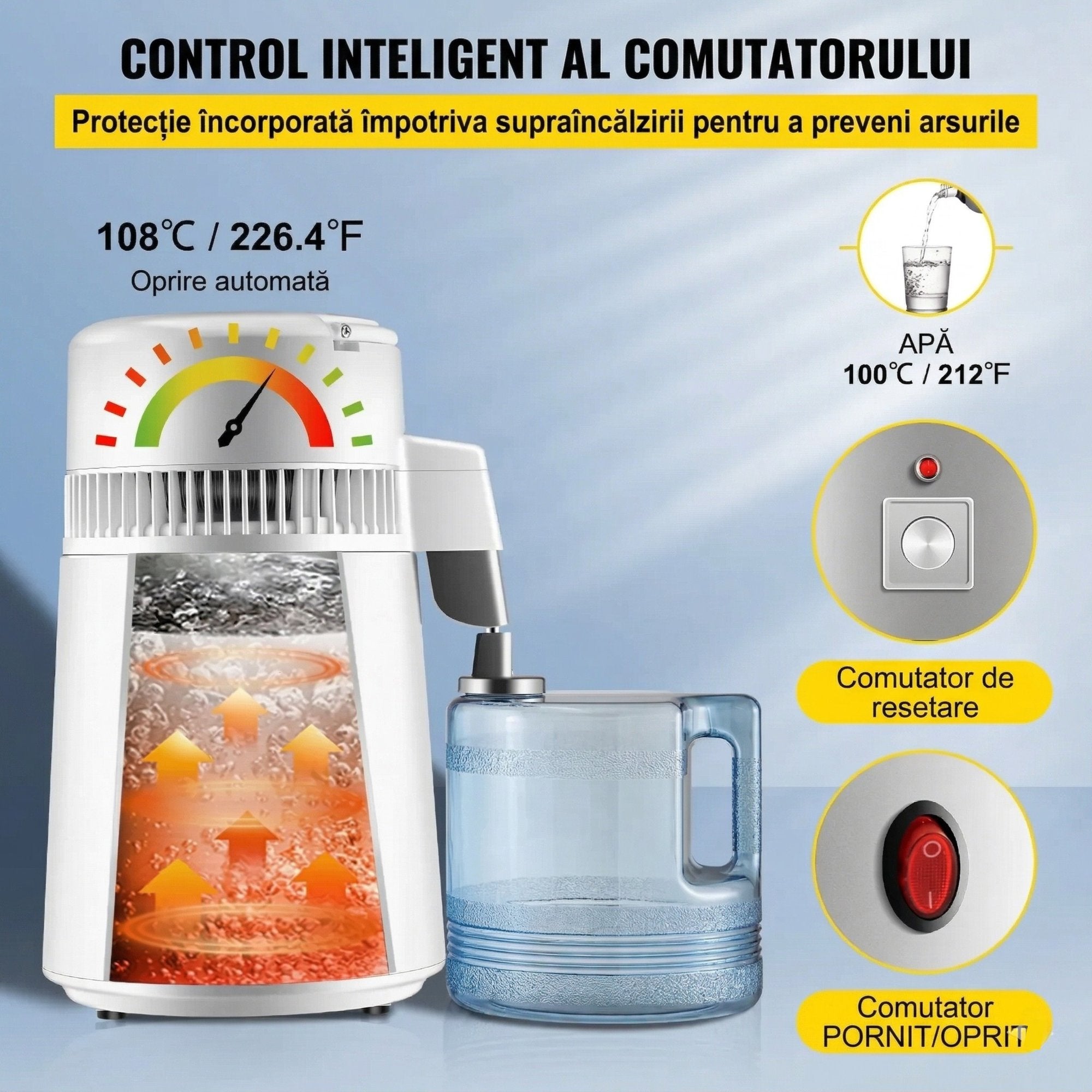 Distilator de Apa 4L, 750W, Inox, Eficienta Superioara, Ideal pentru Acasa si Birou 3