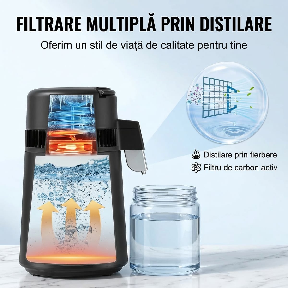 Distilator și Purificator de Apă, 4L, Inox 304, Eficiență și Versatilitate 3