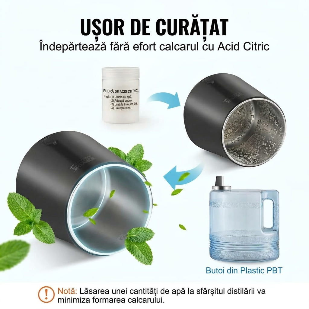 Distilator și Purificator de Apă, 4L, Inox 304, Eficiență și Versatilitate 5