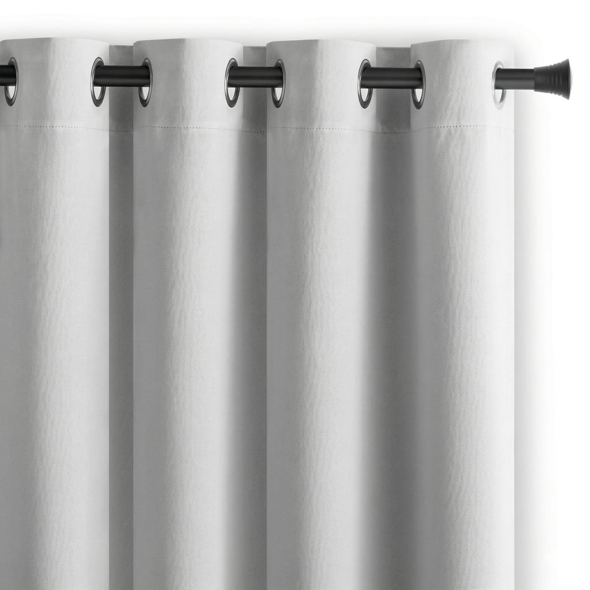 Draperie Blackout Alba cu Inele Argintii 140x244 cm – Opacitate 90% 1