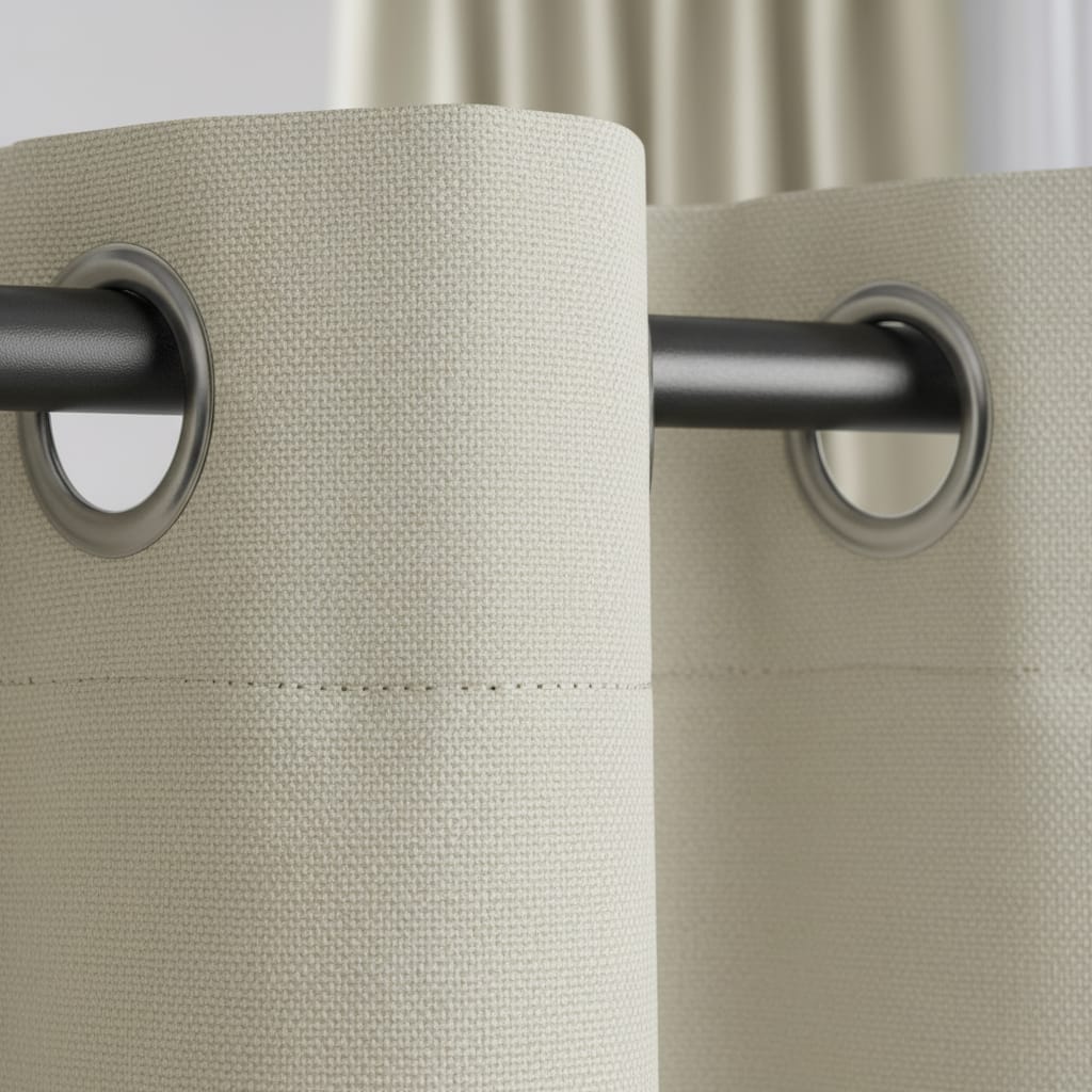 Draperie Blackout Crem cu Inele Argintii 140x262 cm – Opacitate 90% 5