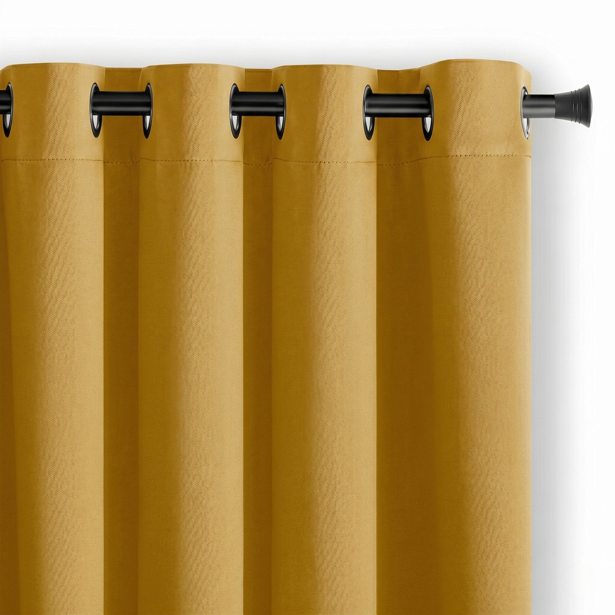 Draperie Blackout cu inele Galben Muștar 140x244 cm – Opacitate 90% 1