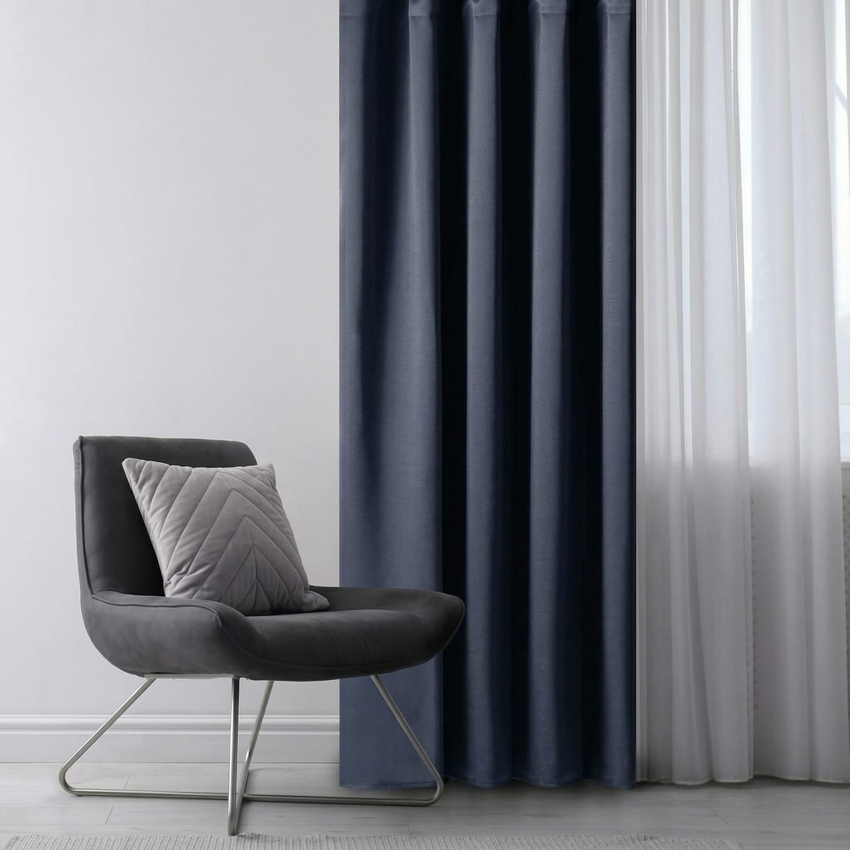 Draperie Blackout cu rejansa Albastru Indigo 140x262 cm – Opacitate 90% 2
