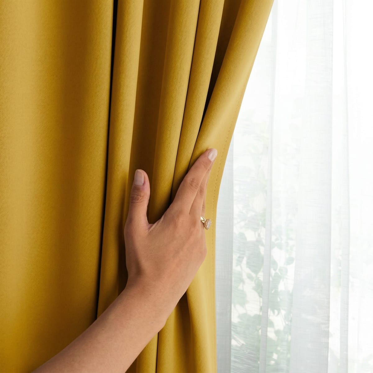 Draperie Blackout cu rejansa Galben Mustar 140x244 cm – Opacitate 90% 2