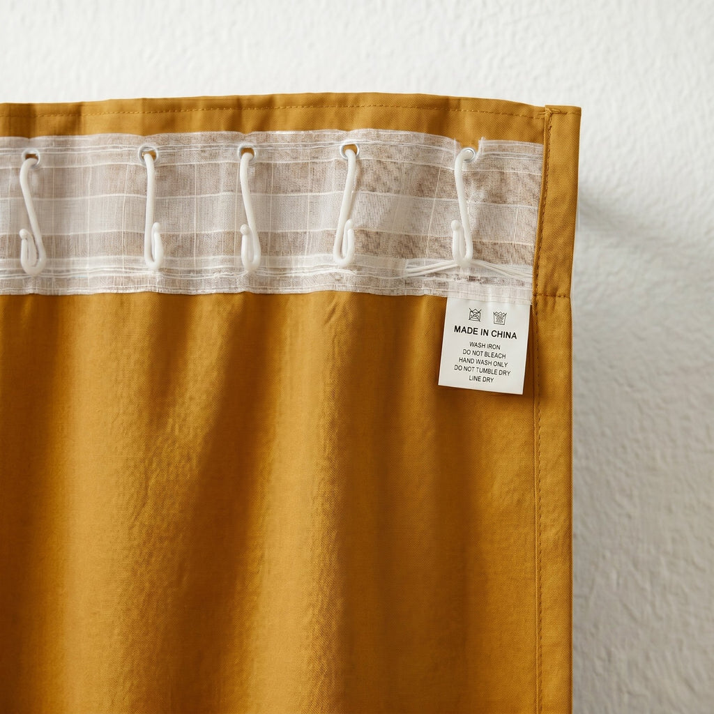 Draperie Blackout cu rejansa Galben Mustar 140x262 cm – Opacitate 90% 4