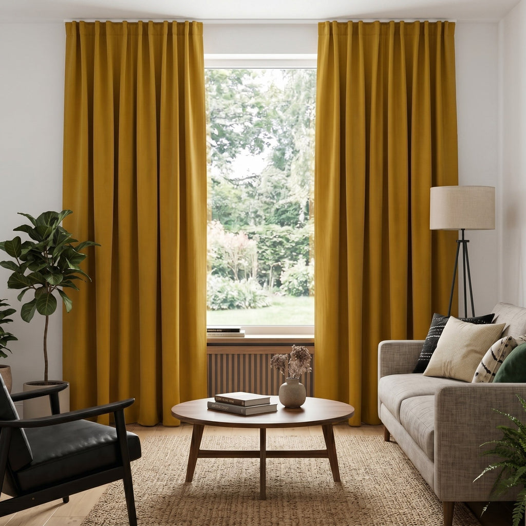Draperie Blackout cu rejansa Galben Mustar 140x262 cm – Opacitate 90% 6