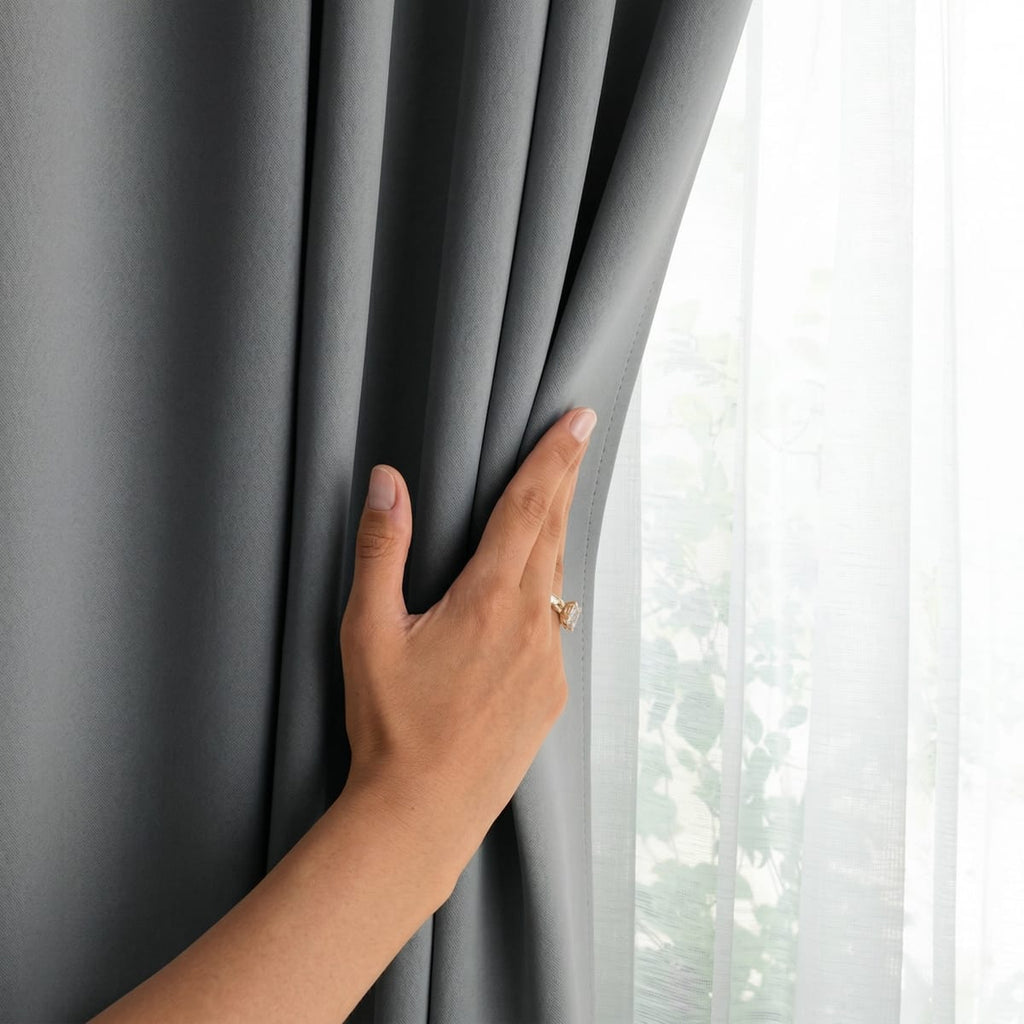Draperie Blackout cu rejansa Gri 140x244 cm – Opacitate 90% 5
