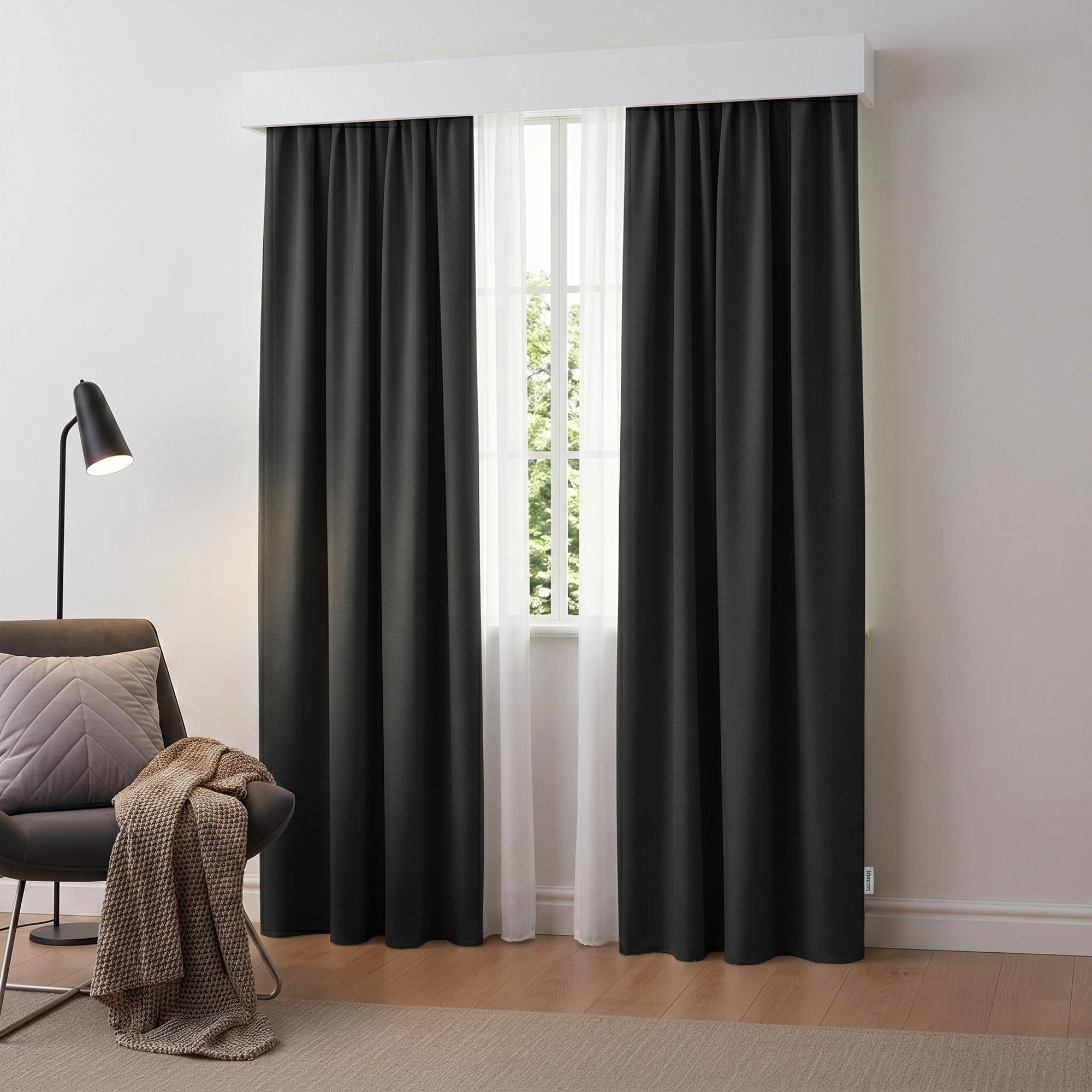 Draperie Blackout cu rejansa Neagra 140x244 cm – Opacitate 90% 4