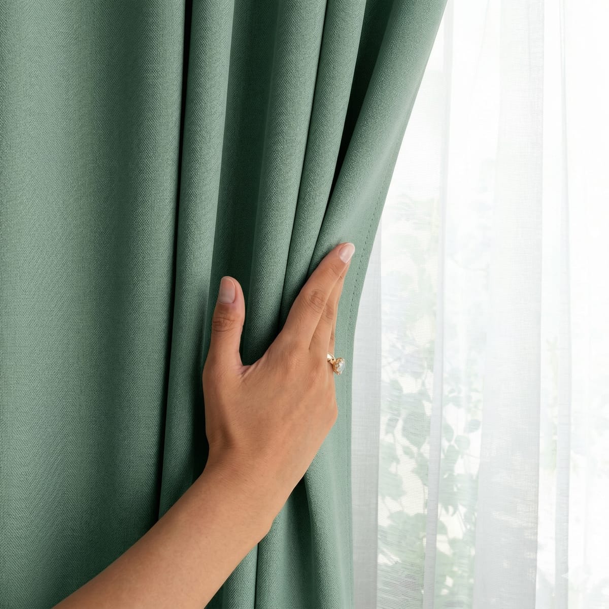 Draperie Blackout cu rejansa Verde Menta 140x262 cm – Opacitate 90% 2