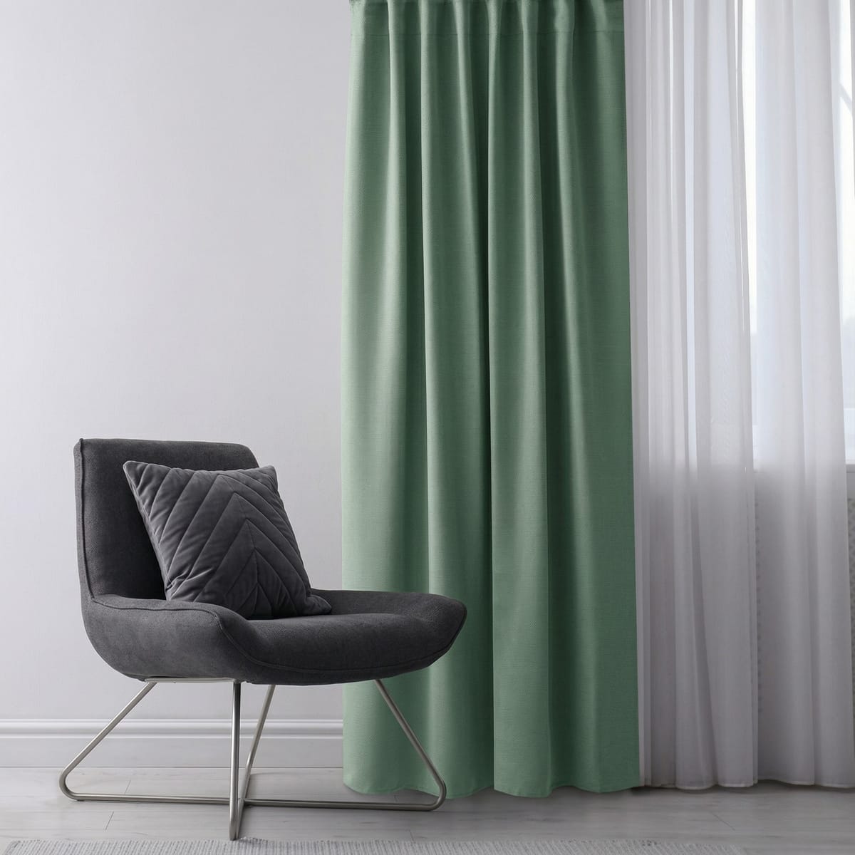 Draperie Blackout cu rejansa Verde Menta 140x262 cm – Opacitate 90% 3