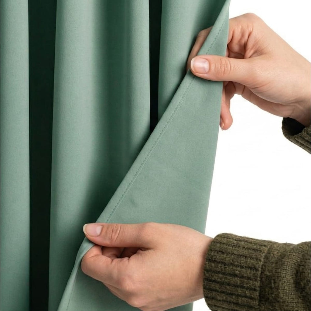 Draperie Blackout cu rejansa Verde Menta 140x262 cm – Opacitate 90% 6
