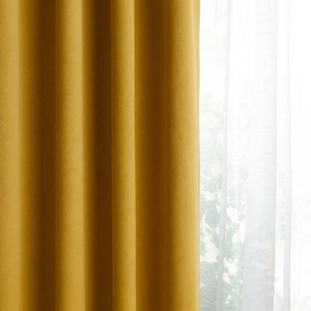 Draperie Blackout cu rejansa Galben Mustar 140x244 cm – Opacitate 90% 2