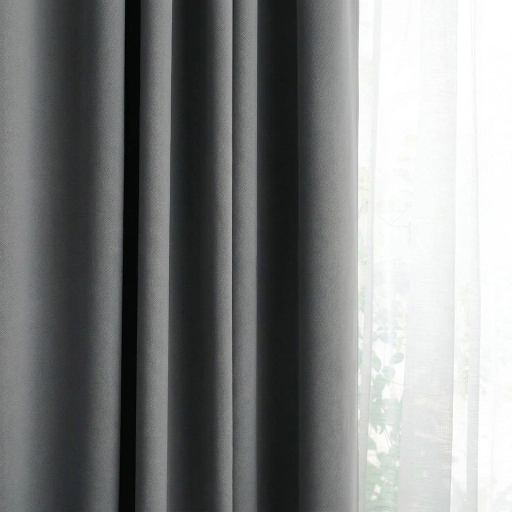 Draperie Blackout cu rejansa Gri 140x244 cm – Opacitate 90% 5