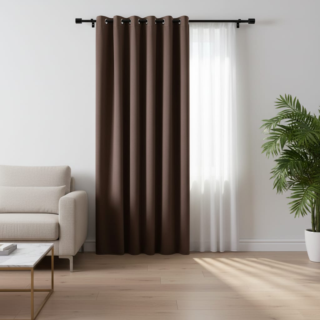 Draperie Blackout Maro cu Inele Argintii 140x244 cm – Opacitate 90% 4